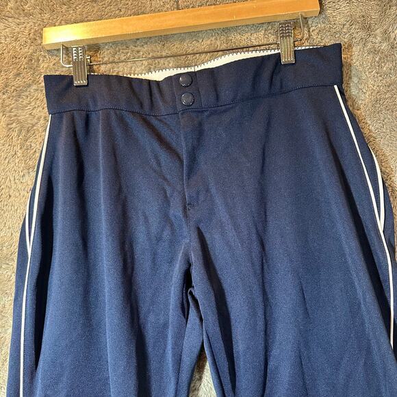 Alleson Athletic Navy Blue Softball Pants Pants Women L Large White Side Stripe - Picture 3 of 11